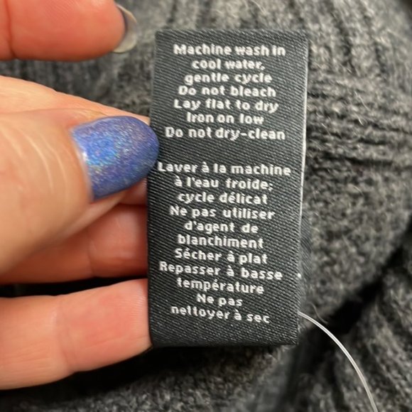 Vintage Mens Sears Cable Knit Sweater Blue Grey  Wool Blend - Picture 6 of 9